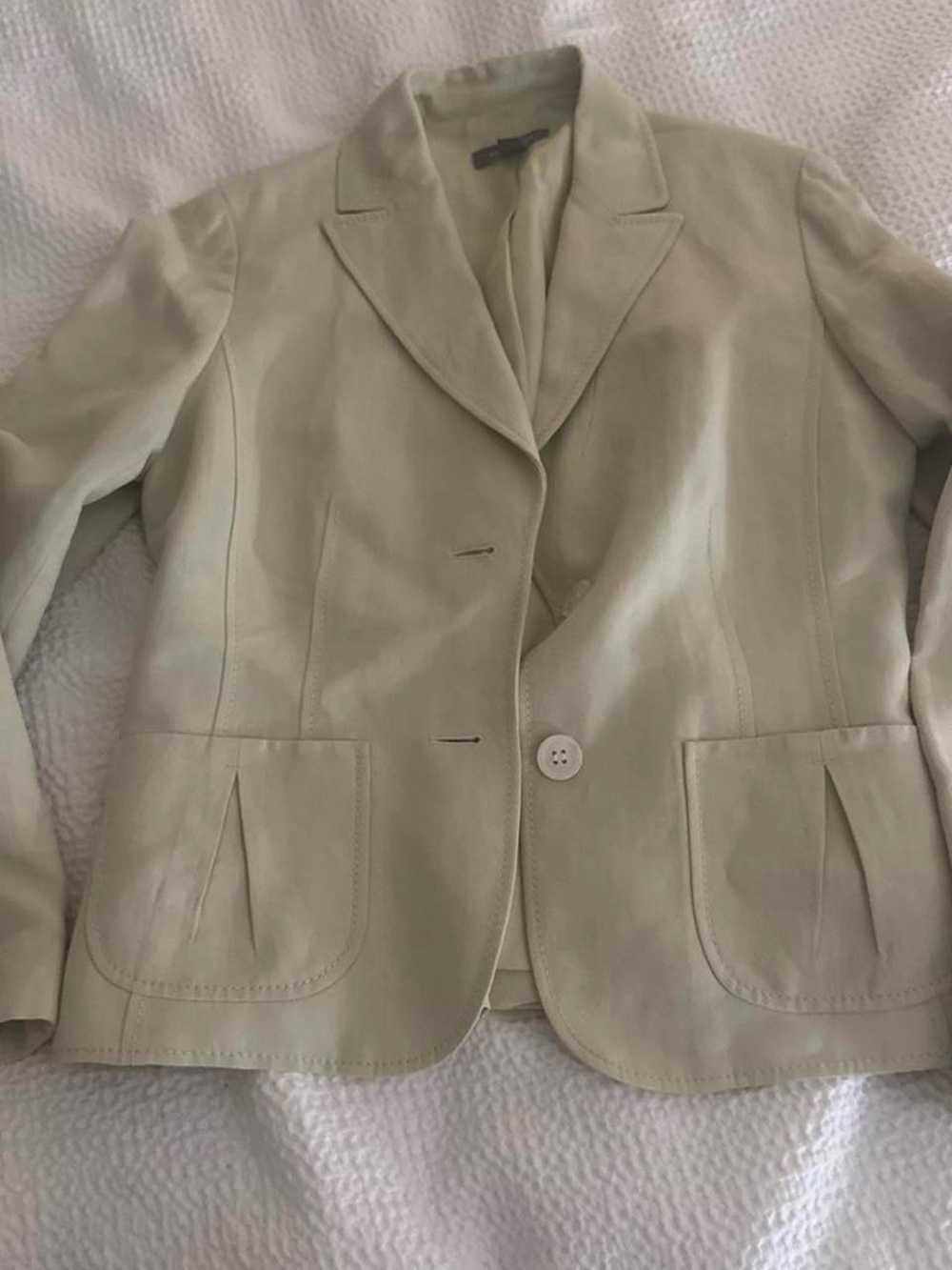 Ann Taylor Light Beige Single-Button Blazer